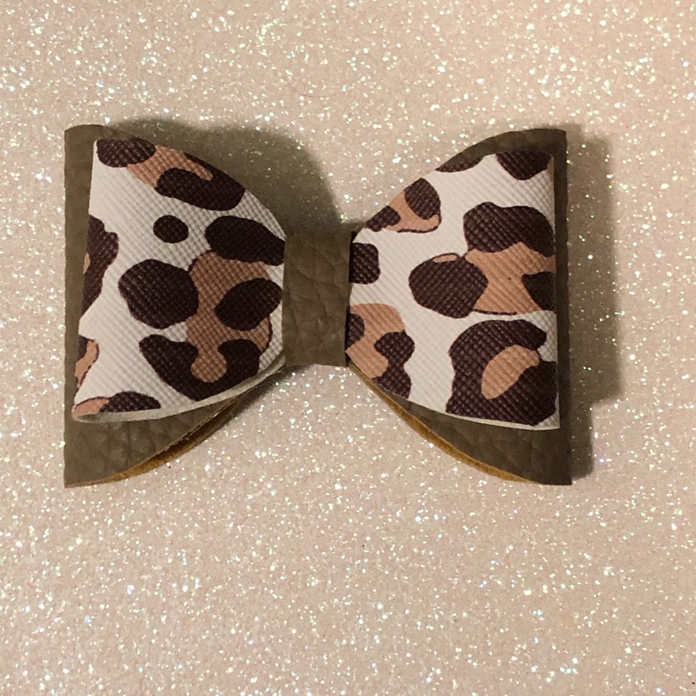 Handmade faux leather bow